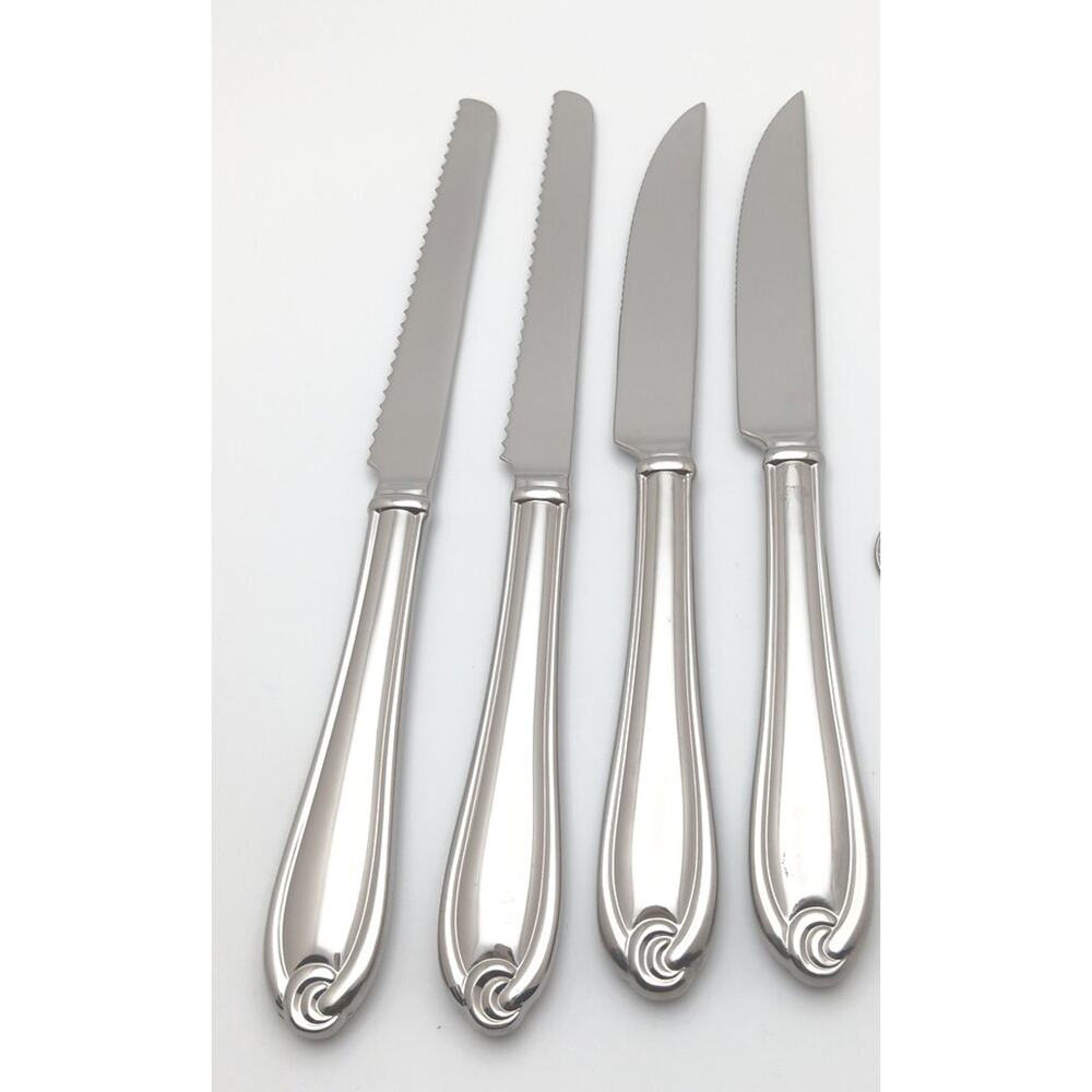 Lenox Hartleigh 2 Bread & 2 Steak Knifes Set 18/10 Stainless Flatware Vietnam